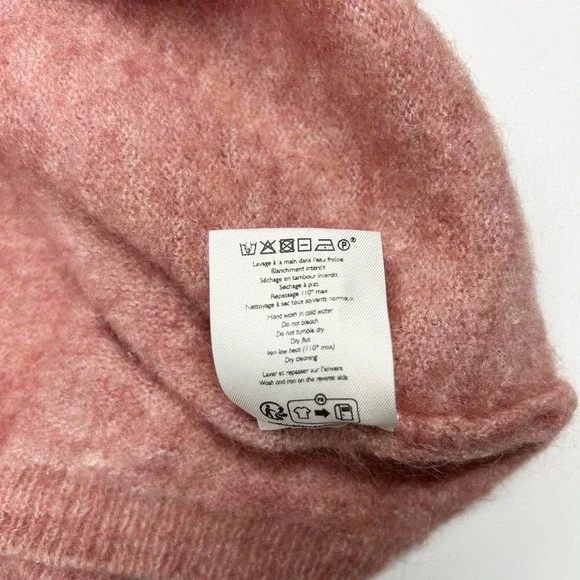 Sezane Louise Sweater Size Small Blush Pink Merino Wool Mohair Blend Luxury - Picture 7 of 10